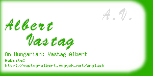 albert vastag business card